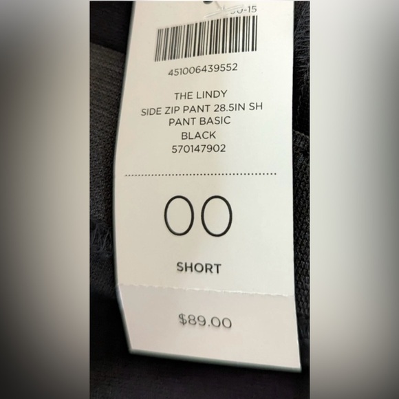 NWT Chicos Lindy Side Zip Front Seam Dress Pants Black 00Short Size 2-4 - Picture 11 of 11